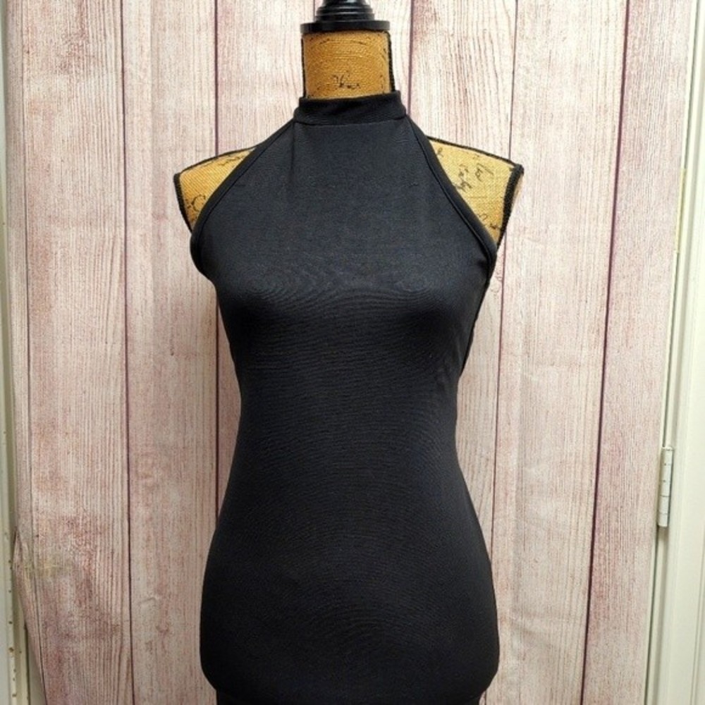 Rebel Sugar Sleeveless Midi Fitted Black Dress Small